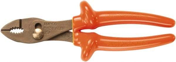 Ampco - 8-3/16" OAL, Insulated Adjustable Combination Pliers - Grooved Jaw, 1000 Volt Insulated Handles - All Tool & Supply