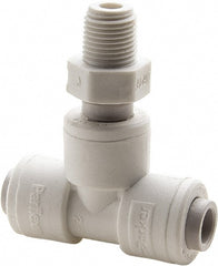 Parker - Plastic Push-To-Connect Tube Fittings Type: Male Swivel Branch Tee Tube Outside Diameter (Inch): 3/8 x 1/4 - All Tool & Supply