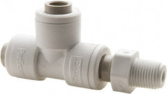 Parker - Plastic Push-To-Connect Tube Fittings Type: Male Swivel Run Tee Tube Outside Diameter (Inch): 1/4 x 1/4 - All Tool & Supply