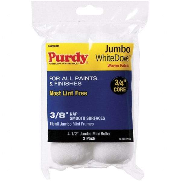 Purdy - 3/8" Nap, 4-1/2" Wide Paint Mini Roller Covers - Semi-Smooth Texture, Woven Dralon Fabric - All Tool & Supply