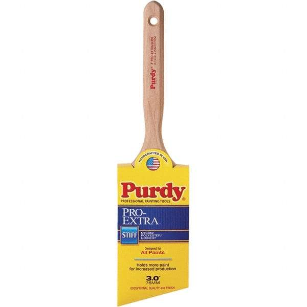 Purdy - 3" Angled Nylon/Polyester General Purpose Paint Brush - 3-7/16" Bristle Length, 7-1/4" Wood Fluted Handle - All Tool & Supply