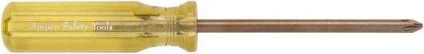 Ampco - #0, 6" OAL, Standard Phillips Screwdriver - 2-23/64" Blade Length, Round Shank, Acetate Handle - All Tool & Supply