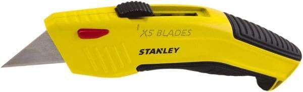 Stanley - Retractable Utility Knife - 1/2" Bi-Metal Blade, Black & Yellow Cast Metal Handle, 1 Blade Included - All Tool & Supply