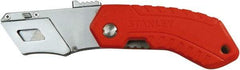 Stanley - Retractable Utility Knife - 1/2" Bi-Metal Blade, Red Plastic Handle, 1 Blade Included - All Tool & Supply