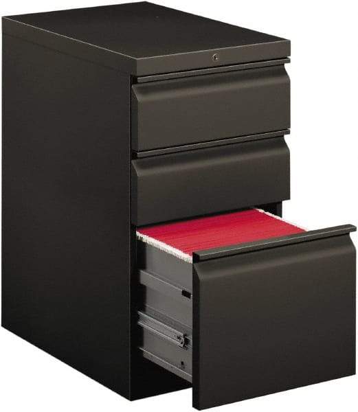 Hon - 15" Wide x 28" High x 22-7/8" Deep, 3 Drawer Mobile Pedestal - Steel, Charcoal - All Tool & Supply