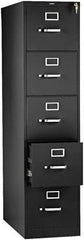 Hon - 26" Wide x 60" High x 26-1/2" Deep, 5 Drawer Vertical File with Lock - Steel, Black - All Tool & Supply