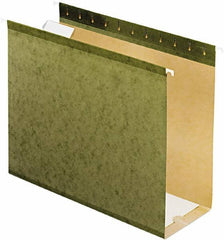 Pendaflex - 8-1/2 x 11", Letter Size, Standard Green, Hanging File Folders with Box Bottom - 11 Point Stock, 1/5 Tab Cut Location - All Tool & Supply