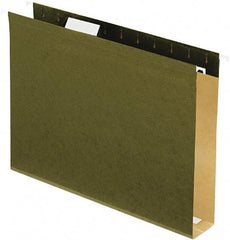 Pendaflex - 8-1/2 x 11", Letter Size, Standard Green, Hanging File Folders with Box Bottom - 11 Point Stock, 1/5 Tab Cut Location - All Tool & Supply