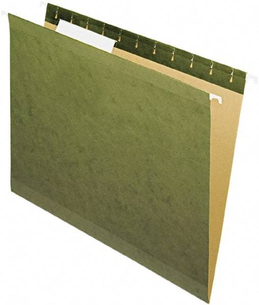 Pendaflex - 8-1/2 x 11", Letter Size, Standard Green, Standard Hanging File Folders - 11 Point Stock - All Tool & Supply