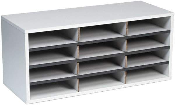 FELLOWES - 29" Long x 11-7/8" High x 11-7/8" Deep, Credenza - Dove Gray, Melamine Laminate Partical Board - All Tool & Supply