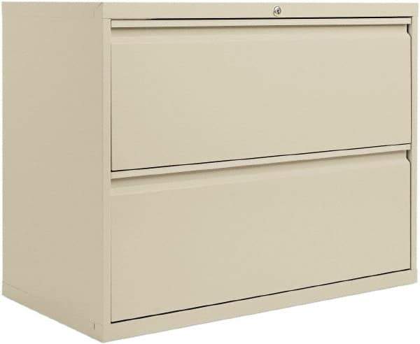 ALERA - 36" Wide x 29" High x 19-1/4" Deep, 2 Drawer Lateral File with Lock - Steel, Putty - All Tool & Supply