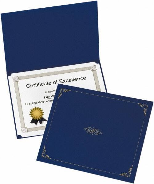 OXFORD - 5 Piece Dark Blue Document Holders-Certificate/Document - 9-3/4" High x 12-1/2" Wide - All Tool & Supply