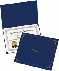 OXFORD - 5 Piece Dark Blue Document Holders-Certificate/Document - 9-3/4" High x 12-1/2" Wide - All Tool & Supply