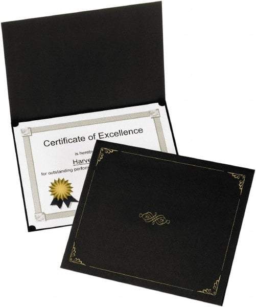 OXFORD - 5 Piece Black Document Holders-Certificate/Document - 9-3/4" High x 12-1/2" Wide - All Tool & Supply