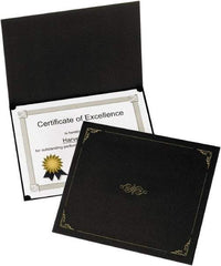 OXFORD - 5 Piece Black Document Holders-Certificate/Document - 9-3/4" High x 12-1/2" Wide - All Tool & Supply