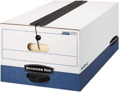 BANKERS BOX - 1 Compartment, 15 Inch Wide x 24 Inch Deep x 10 Inch High, File Storage Box - Paper, White and Blue - All Tool & Supply