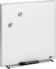 Quartet - 16" High x 16" Wide Enameled Steel Magnetic Marker Board - Aluminum Frame, 1-1/4" Deep, Includes Accessory Tray/Rail, One Dry-Erase Marker & Magnets & Mounting Kit - All Tool & Supply