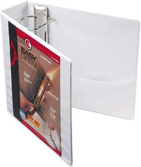 Cardinal - 3" Sheet Capacity, 8-1/2 x 11", View Ring Binder - Vinyl, White - All Tool & Supply