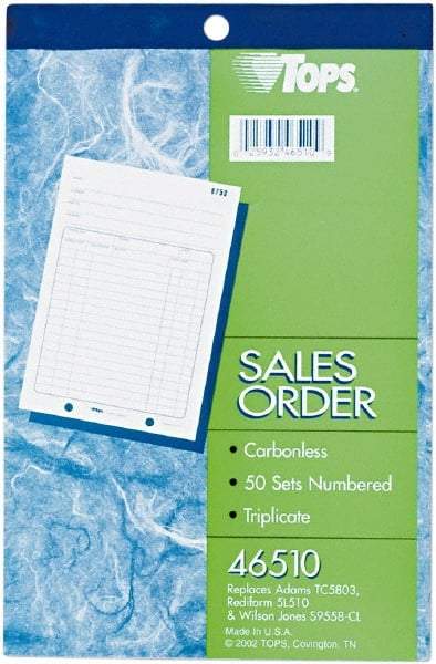 TOPS - 50 Sheet, 5-9/16 x 7-15/16", Sales Order Book - White - All Tool & Supply