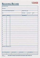 TOPS - 50 Sheet, 5-1/2 x 7-7/8", Receiving Record Book - White - All Tool & Supply