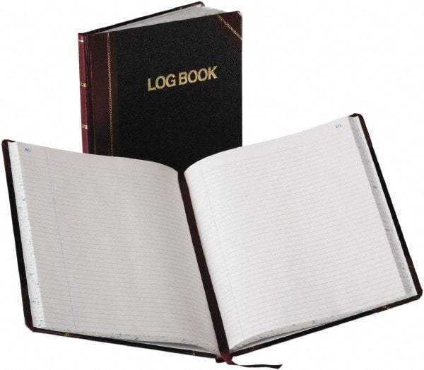 Boorum & Pease - 150 Sheet, 10-3/8 x 8-1/8", Record Rule Log Book - Black & Red - All Tool & Supply