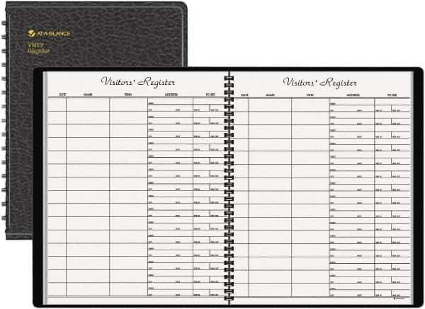 AT-A-GLANCE - 60 Sheet, 8-1/2 x 11", Register Book - Black - All Tool & Supply