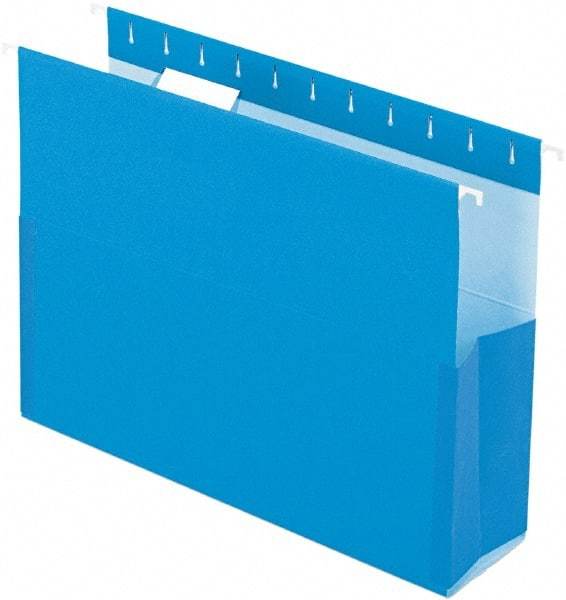 Pendaflex - 8-1/2 x 11", Letter Size, Blue, Box Bottom Hanging File Folders with Sides - 11 Point Stock - All Tool & Supply