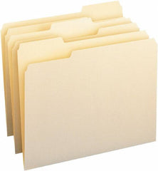 Samsill - 8-1/2 x 11", Letter Size, Manila, File Folders with Top Tab - 11 Point Stock, 1/3 Tab Cut Location - All Tool & Supply