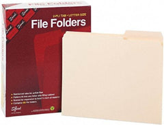 Samsill - 8-1/2 x 11", Letter Size, Manila, File Folders with Top Tab - 11 Point Stock, 2/5 Tab Cut Location - All Tool & Supply