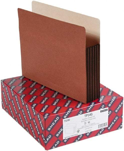 Samsill - 8-1/2 x 11", Letter Size, Manila/Redrope, Expandable File Folders with Drop Front & Top Tab Pocket - 11 Point Stock, Straight Tab Cut Location - All Tool & Supply