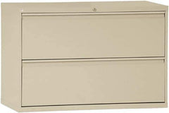 ALERA - 42" Wide x 29" High x 19-1/4" Deep, 2 Drawer Lateral File with Lock - Steel, Putty - All Tool & Supply