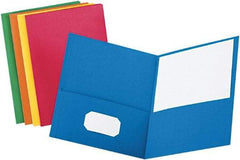 OXFORD - 8-1/2 x 11", Letter Size, Assorted Colors, Pocket Folders - 11 Point Stock - All Tool & Supply