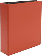 UNIVERSAL - 3" Sheet Capacity, 11 x 8-1/2", Non-View Ring Binder - Suede Finish Vinyl, Red - All Tool & Supply