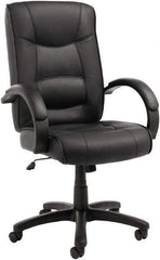 ALERA - 28-1/8" High Office/Managerial/Executive Chair - 21" Wide x 21" Deep, Top-Grain Leather Seat, Black - All Tool & Supply