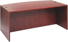 ALERA - Woodgrain Laminate Bow Front Desk - 71" Wide x 35" Deep x 41" High, Medium Cherry - All Tool & Supply