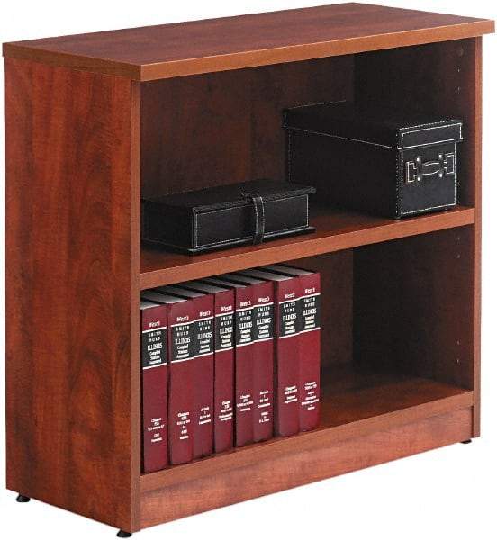 ALERA - 2 Shelf, 29" High x 31" Wide Bookcase - 14" Deep, Wood, Medium Cherry - All Tool & Supply