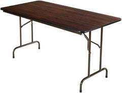 ALERA - 60" Long x 30" Wide x 29" High, Rectangular Folding Table - Walnut - All Tool & Supply