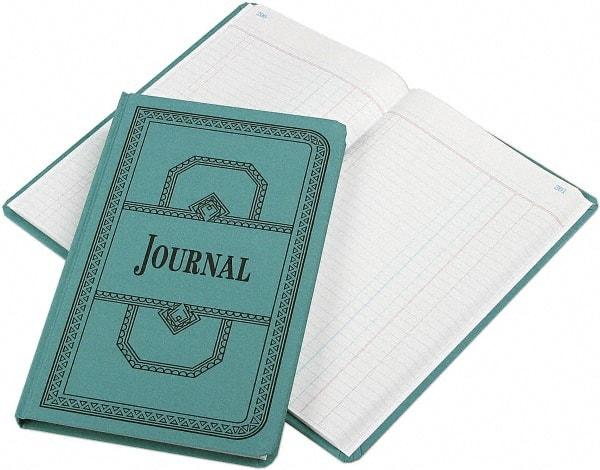 Boorum & Pease - 300 Sheet, 12-1/8 x 7-5/8", Journal Rule Record/Account Book - Blue - All Tool & Supply