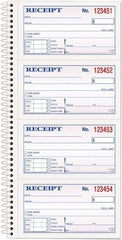 TOPS - 200 Sheet, 2-3/4 x 4-3/4", Receipt Book - White - All Tool & Supply