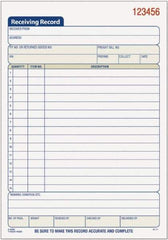 TOPS - 50 Sheet, 5-1/2 x 7-7/8", Receiving Record Book - White - All Tool & Supply