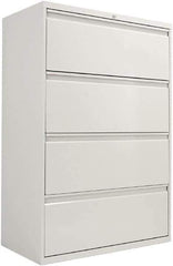 ALERA - 36" Wide x 54" High x 19-1/4" Deep, 4 Drawer Lateral File with Lock - Steel, Light Gray - All Tool & Supply