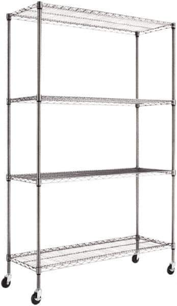 ALERA - 4 Shelf Wire Shelving Unit - 18" Deep x 72" High, - All Tool & Supply