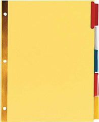 UNIVERSAL - 11 x 8 1/2" Double Side Gold Mylar Reinforced, Customizable Divider - Multicolor Tabs, Buff Folder - All Tool & Supply