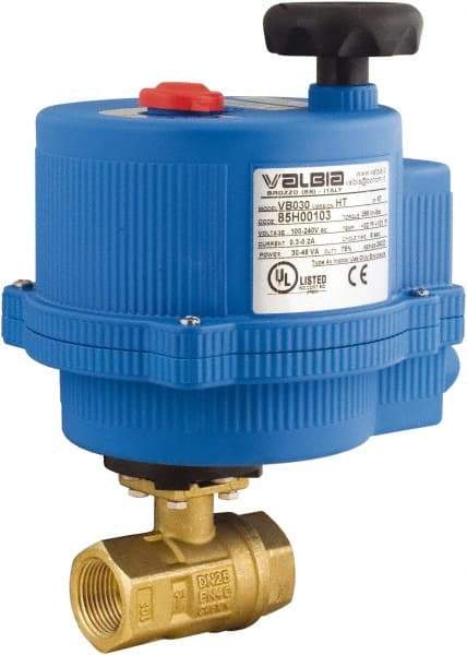 BONOMI - 2" Pipe, 100-240 VACV Voltage 600 psi WOG Rating Lead Free Brass Electric Actuated Ball Valve - PTFE Seal, Full Port, 150 psi WSP Rating, NPT End Connection - All Tool & Supply