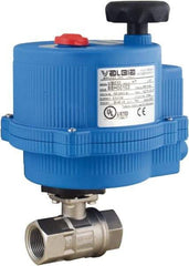 BONOMI - 3/4" Pipe, 24 VAC, DCV Voltage 1,000 psi WOG Rating 316 Stainless Steel Electric Actuated Ball Valve - PTFE Seal, Full Port, 150 psi WSP Rating, NPT End Connection - All Tool & Supply