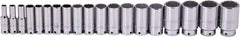 Proto - 19 Piece 1/2" Drive Deep Well Socket Set - 12 Points, 3/8" to 1-1/2" Range, Inch Measurement Standard - All Tool & Supply