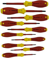 Wiha - 10 Piece T6 to T30 Ergonomic Handle Torx Driver Set - T-6, T-7, T-8, T-9, T-10, T-15, T-20, T-25, T-27, T-30 - All Tool & Supply