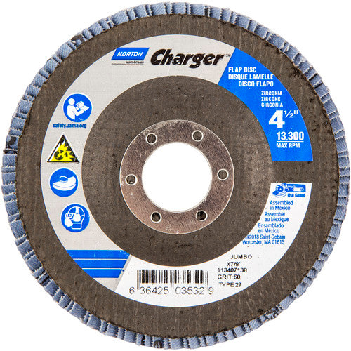 ‎4-1/2″ × 1/4″ × 7/8″ Jumbo Charger R822 Flap Disc Type 27 Jumbo 60 Grit - All Tool & Supply