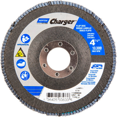 ‎4-1/2″ × 1/4″ × 7/8″ Jumbo Charger R822 Flap Disc Type 27 Jumbo 80 Grit - All Tool & Supply