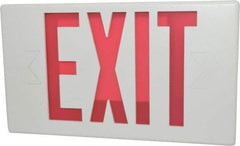 Cooper Lighting - 1 and 2 Face, 0.98, 1.03 Watt, White, Polycarbonate, LED, Illuminated Exit Sign - 120/277 VAC, Nickel Cadmium, Surface Mounted, 13 Inch Long x 2-1/8 Inch Wide x 7-1/2 Inch High - All Tool & Supply